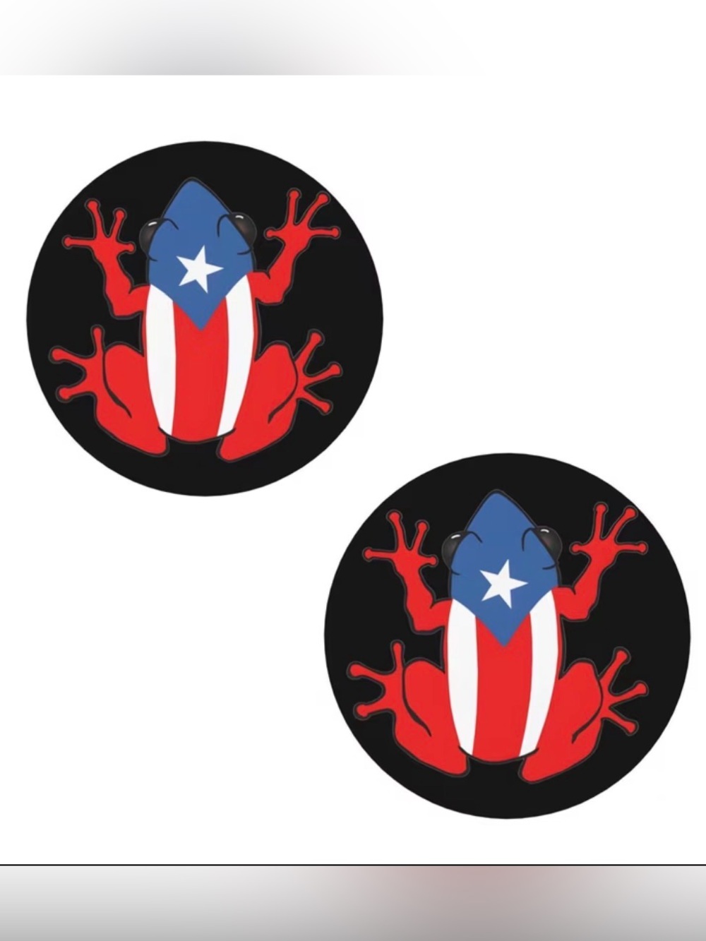 Set of 2 Puerto Rico Flag Coqui Car Cup Coasters NIP - Picture 2 of 5